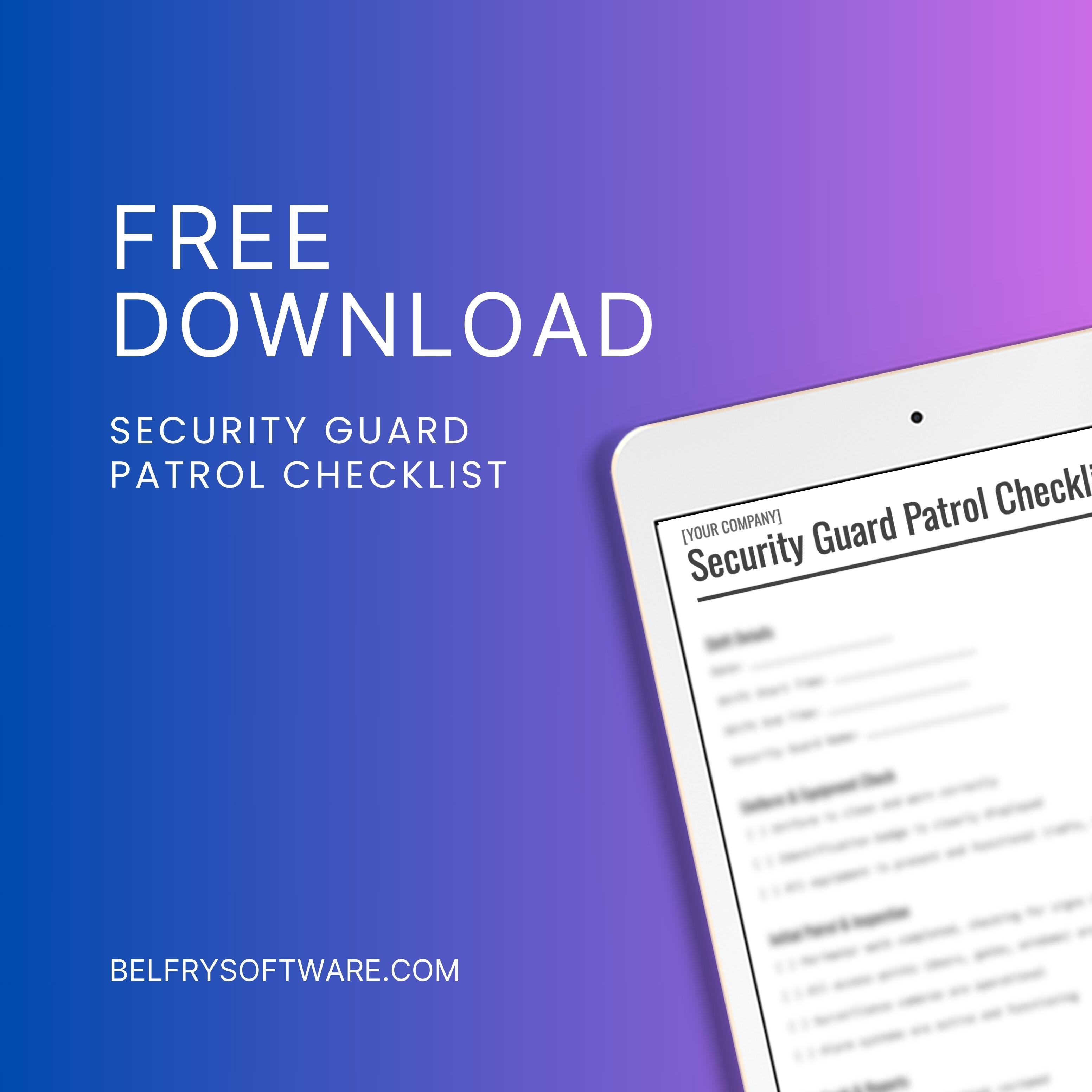 Security Patrolling Checklist.pdf Free Security Guard Patrol Checklist